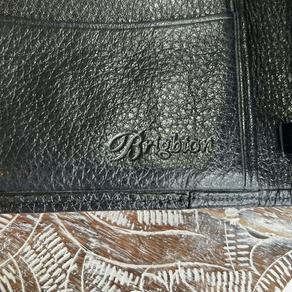 BRIGHTON SOFT LEATHER BLACK/BROWN WOVEN DESIGN WALLET - Picture 8 of 16